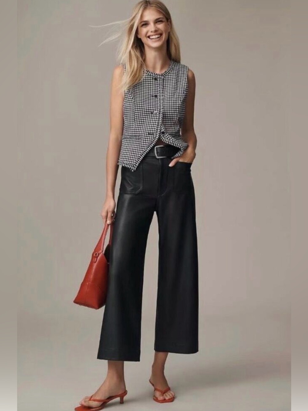 Anthropologie Black Wide-Leg Leather Pants